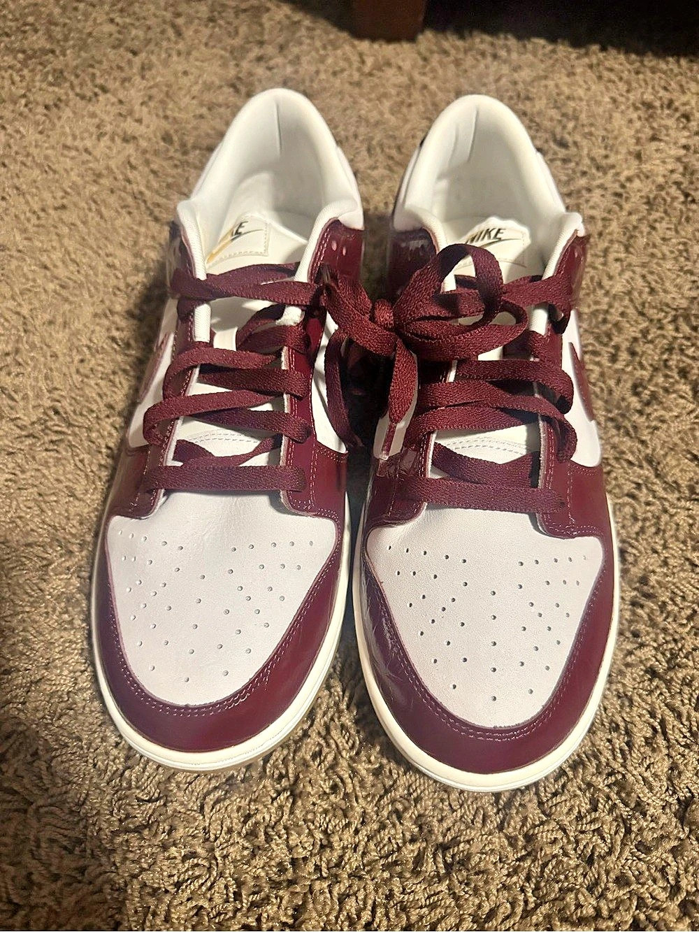 Nike Dunk Low Sneakers in Burgundy & White Like New